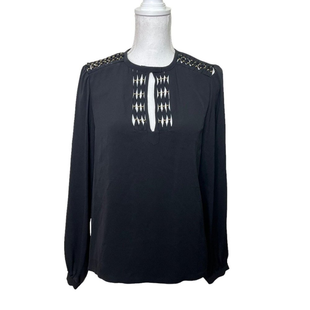 Diane Von Furstenberg Womens 100% Silk Silk V-Neck Blouse Size 4